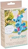 folia 23911 - Mini Häkelset Drache, Komplettset zur Erstellung von einem selbst gehäkelten niedlichen Drachen, ca. 11 - 13 cm groß, für Kinder ab 8 Jahren und Erwachsene, als Geschenk
