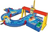 AquaPlay - ContainerPort - Wasserbahn mit beweglichem Kranarm, viele Spielfunktionen, Spieleset inklusive Containerboot, Amphie-Truck und Zwei Spielfiguren, für Kinder ab 3 Jahren