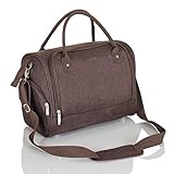 LCP Kids Stilvolle Wickeltasche SYDNEY + Kinderwagen Halterung & Wasserdichte Wickelunterlage Ideal als Weekender BRAUN