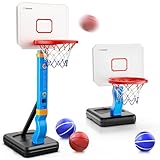 Hot Bee Basketballkorb Kinder Spielzeug, Basketballkorb Indoor Outdoor ab 2 3 4 Jahre Kinder, Basketballkorb mit Ständer, Spielzeug ab 2-5 Jahre Junge, Verstellbarer Basketball Korb Geschenk Junge