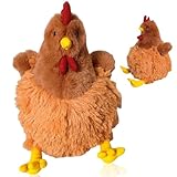 QYJMLH Huhn plüschtier 22CM,Plüschtier Stofftier Huhn, Stofftier mit Ei Gefüllt Huhn Plüschtier für Ostern Füllung Party Dekoration für Muttertag Geburtstag Party Mitgebsel