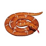Gxdamxz Schlange Plüschtier, Kuscheltier Kuschelschlange für Kinder & Erwachsener, Snake Stuffed Animal, 80cm, Braun