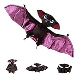 Afenau Fledermaus Kuscheltier, Biegbarer Kuscheltier Fledermaus, Weich Fledermaus Plüschtier für Kinder und Erwachsene, 19x42 cm Fledermaus Plüsch Toy für Halloween, Geburtstagsdekoration (Braun)