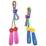 OTraki Verstellbare Springseil Kinder 2 Stück Rope Skipping Seil mit Holzgriff und Baumwollseil Jump Rope Seilspringen Kids für Jungen und Mädchen Fitness Spiel und Knochenentwicklung zu fördern 250CM