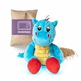 Habibi Premium Wärmekissen/Stofftier f. Kinder u. Erwachsene - 1952 Drachenbaby blau, herausnehmbare Hirsefüllung - Wärmekuscheltier zum Erwärmen in der Mikrowelle/Backofen, ideal auch für Babys …