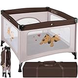 TecTake klappbares Laufgitter 100x100 cm (auch Reisebett)
