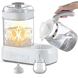 Sterilisator für Babyflaschen mit Trocknung & Flaschenwärmer Baby | Vaporisator und Dampfsterilisator | Flaschen Sterilisator und Wärmer | Babywasser für Babynahrung, Bottle Sterilizer and Dryer