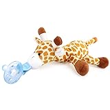 Zooawa Baby Schnuller - Silikon Schnullertier für 0 bis 18 Monate Mädchen Junge Kinder, BPA frei Zahnfreundlich Kreativ Sauger pacifier Beruhigungssauger, Giraffe