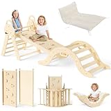 CUPCHID klettergerüst Indoor,7-in-1 Montessori Klettergerüst Set,Indoor Kletterdreieck,25 Jahre Neue Upgrades für Baby-Klettergerüst,Indoor-Kletterset mit waschbarem weichem Kissen