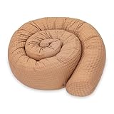 Totsy Baby Seitenschläferkissen Bettschlange Body Pillow 200 cm Baumwolle Waffel- Kopfkissen lang Bettrolle Schlafkissen Nackenrolle Kissen Braun