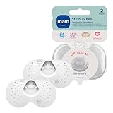 MAM Stillhütchen Größe M (ø 20 mm) im 2er-Set, extra weiche Brusthütchen zum Schutz beim Stillen, Brustwarzenschutz für maximalen Hautkontakt zwischen Mutter und Kind