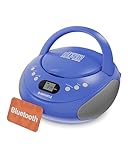 OAKCASTLE CD250 Tragbar Bluetooth Boombox | Einfache Kontrollen CD Player fur Kinder | Tragbare CD Spieler mit FM Radio, 30 Radiovoreinstellungen, LED-Anzeige & Kopfhörerbuchse (Blau)