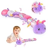 CestMall Baby Musical Raupe Kuscheltier Spielzeug Weiches Plüschtier mit multisensorischen Knistern, Rasseln und Texturen für Babys Neugeborene Jungen Mädchen Kinder Weihnachten (Purple)
