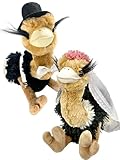 hM - Hochzeitspaar Strauß Premium 38cm Vogel Strauß Stofftier Partygag als Wurfstrauss für die Hochzeit oder als Braut und Jungesellinnen Geschenk - JGA oder Hochzeitsgeschenk
