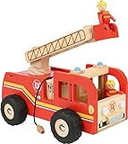Holz-Feuerwehrauto für Kinder ab 3 Jahren inkl. 2 Figuren (Small Foot)