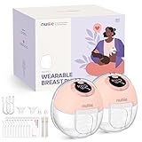Nuliie Milchpumpe Elektrisch tragbare S32, Elektrische milchpumpe freihändig 4 Modi 9 Stufen mit 18/21/24 mm komfortabler Flansch, Privat, mit Ersatzzubehör im Lieferumfang (2Packs, Rosa)