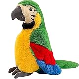 AURIXOEU Vogel Papagei Plüschtier, Niedliche Plüsch Ara Papagei Stofftier, Kawaii Papageien Plüsch, Geschenk für Kinder, Jungen und Mädchen (28cm, Grün)