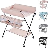 Faltbarer Wickeltisch für Babywannen, tragbarer multifunktionaler Wickeltisch, höhenverstellbar, 2in1-Wickeltisch mit Babywanne, tragbarer Wickeltisch