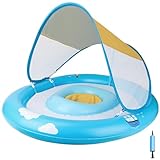 MYCARBON Schwimmring Baby mit verstellbarer Sicherheitssitz, Baby Swimming float mit Doppeltes Airbag-Design, Baby Schwimmhilfen UPF50+ Sonnendach, Schwimmbad Schwimmtrainer für Kinder ab 6-30 Monaten