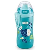 NUK Junior Cup Trinkflasche mit Chamäleon-Effekt | 18+ Monate | mit Farbwechsel | auslaufsicherer Trinklernbecher mit Push-Pull-Trinktülle | Clip & Schutzkappe | BPA-frei | 300 ml | blau