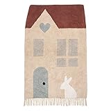 Atmosphera - Kinderteppich Haus - Baumwolle - 100x150 cm - Mehrfarbig