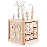Bieco Motorikwürfel REH Ella nachhaltiges Holz FSC® | Spielwürfel Baby Activity Center Baby Montessori Holzspielzeug ab 1 Jahr