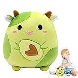 Kuscheliges Avocado Kuscheltier, Kuh Plüschtier, Weicher Avocado Cuddly Toy, Nette Avocado Kuscheltier, Schmusekissen Kuh, Kuh Kissen Plüsch Weiches Stofftier Geschenk für Kinder Mädchen Jungen