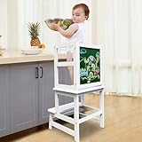 Lernturm für Kinder, Holz-Montessori-Lernturm, weißer Küchenhelfer, Learning Tower