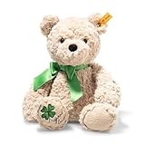 Steiff Kuscheltier Jimmy Teddybär Good Luck, Süßes Stofftier, Kinder, Jungen & Mädchen, Soft Cuddly Friends, Plüschtier 30 cm, Beige, 114144