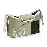 hauck Pushchair Bag, Disney Simba Olive - Großer Kinderwagen Organizer mit Getränkehalter, Reißverschlusstasche & Netztasche, 35 x 10 x 22 cm, Einfache Klettverschluss Befestigung am Kinderbuggy