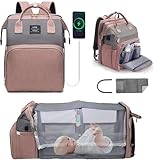 YUDOXN Wickeltaschen-Rucksack, Baby-Wickeltaschen, Muttertagsgeschenke, multifunktionaler wasserdichter Reise-Windelrucksack für Babys, Jungen und Mädchen, mit tragbarer Windelunterlage(rosa)