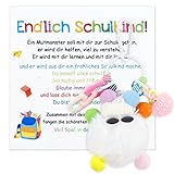 Schlüsselanhänger Schulkind,Glücksbringer Schulanfang,Geschenk Einschulung,Glücksbringer Einschulung,Endlich Schulkind Schlüsselanhänger,Kuscheltier Einschulung,Mutmacher Anhänger Mäppchen oder Ranzen