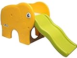 LittleTom Kinderrutsche Elefanten Kinder Rutsche extra breite Stufen Wellenrutsche Gartenrutsche Babyrutsche Grün Gelb