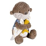 Fehn Nachtlicht Otter – Schlummerlicht & Einschlafhilfe: Kuscheltier mit „Glow-in-The-Dark“-Bestickung & Nachtlicht-Modul, für Babys & Kleinkinder ab 0+ Monaten