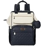 BabbleRoo Wickeltasche Rucksack Multifunktionale Große Wickelrucksack Babytasche mit Wickelauflage & Kinderwagengurten & Schnullertasche, Unisex Reise-Rucksack Windeltasche, Blau Creme