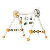 solini Spieltrapez Safari, Spielbogen für Babys, bunte Tiere, Ringe u. Kugeln, aus Holz, Babyspielzeug