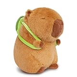 Poptrend Capybara Plüschtier, Niedliche Capybara Kuscheltier Capybara Kuscheltiere Plüschtier mit Schildkrötenrucksack Capybara Plushie Puppen Niedlichen Capybara Plushies für Home Deko Kinder