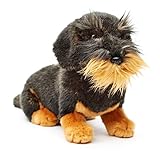 Uni-Toys - Rauhaardackel, sitzend (ohne Leine) - 22 cm (Höhe) - Plüsch-Hund, Dackel, Haustier - Plüschtier, Kuscheltier (Ohne Leine)