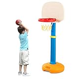 COSTWAY Kinder Basketballständer höhenverstellbar von 120 bis 160 cm, Basketballkorb mit Ständer, Basketballanlage mit Griff, Korbanlage geeignet für Innen- und Außenbereiche