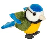 Teddy Hermann 94174 Blaumeise 12 cm, Kuscheltier, Plüschtier mit recycelter Füllung