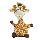 Kögler 75661 - Labertier Giraffe Fleckchen, ca. 24 cm groß, nachsprechendes Plüschtier mit Aufnahme- und Wiedergabefunktion, plappert alles witzig nach und bewegt sich, batteriebetrieben