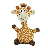 Kögler 75661 - Labertier Giraffe Fleckchen, ca. 24 cm groß, nachsprechendes Plüschtier mit Wiedergabefunktion, plappert alles witzig nach und bewegt sich, batteriebetrieben
