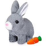 Sunshine smile Hüpfendes Kaninchen,Sprechender Hasen,Hasen Kuscheltiere Klein, Interaktives Kaninchen Haustier Spielzeug,Elektronisches Plüschhase mit Geräusche Macht,Hüpfendes Kaninchen Spielzeug