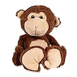 Stofftier Affe mit langen Armen | Monkey Plüschtier Braun 20 cm | Kuscheltier weich flauschig süß | Plüschaffe waschbar beweglich | Schmusetier Geschenke-Ideen für Kinder | Happy Brownie