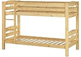 Erst-Holz® Stockbett Etagenbett Kiefer 90x200 massives Hochbett f. Kinderzimmer Doppelbett Rollrost 60.10-09