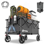 Sekey XXL Plus Bollerwagen Faltbar 200L 200KG Tragkraft, Faltbarer Bollerwagen Geländetauglich mit Bremsen, Handwagen Patentiert Klappbar aus Vier Richtungen, XXL-PlusG 4010, Anthrazit