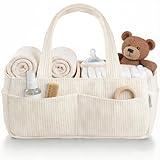 Connextion Wickelkorb Organizer, Baby-Aufbewahrungskorb für Wickeltisch, Wickelorganizer, Baby-Diaper-Caddy-Organizer für Wickel, Babygeschenk & Neugeborenen-Essential & Kinderzimmer-Deko (Beige)