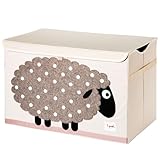 3 Sprouts Spielzeugkiste mit Deckel – Aufbewahrungsbox für Kinderzimmer, Spielzeugbox für Kinder, Spielzeug Kiste - Schaf
