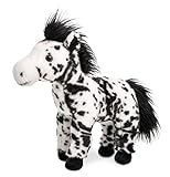 Uni-Toys - Pferd weiß mit schwarzen Flecken, stehend - 28 cm (Höhe) - Plüsch-Pferd, Schimmel, Apfelschimmel - Plüschtier, Kuscheltier