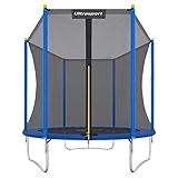 Ultrasport Kinder Gartentrampolin Uni-Jump, Blau, 244 cm